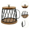 thumbnail image 6 of CoudarTitie Coffee Capsule Holder, Metal and Wood Basket for Use in Coffee Shop, Kitchen and Black, 6 of 9
