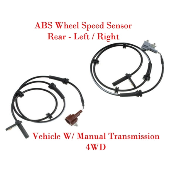 2 X ABS Wheel Speed Sensor Rear L/R Fits: Nissan Frontier 2005-2019 W/MT 4WD
