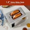 thumbnail image 6 of Touch Screen Toaster 2 Slice, 1.5''  Wide Slot Stainless Steel with Digital Timer, 6 Bread Types & Shade Settings, Reheat/Defrost, Silver, 6 of 8