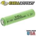 thumbnail image 2 of 5x Exell 1.2V 600mAh NiMH AAA Size Rechargeable Flat Top Batteries, 2 of 4