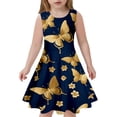 thumbnail image 1 of MIASHUI Robe Sans Manches pour Filles Robe Midi Évasée à la Mode pour l'Été Décontracté Or, 6-7 Ans, 1 of 5