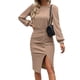 thumbnail image 5 of Vestido de ajuste de cintura vestido ajustado mangas farol fibra de poliéster transpirable color sólido casual para el trabajo ANGGREK  Otros, 5 of 5