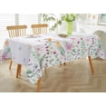 thumbnail image 4 of Spring Summer Tablecloth Rectangle 60x 84 Inch Spill Proof Wrinkle Free Watercolor Wildflower Eucalyptus Leaves Butterfly Floral Table Cloth, Fabric Table Cover for Dining/Party/Indoor/Outdoor, Green, 4 of 7