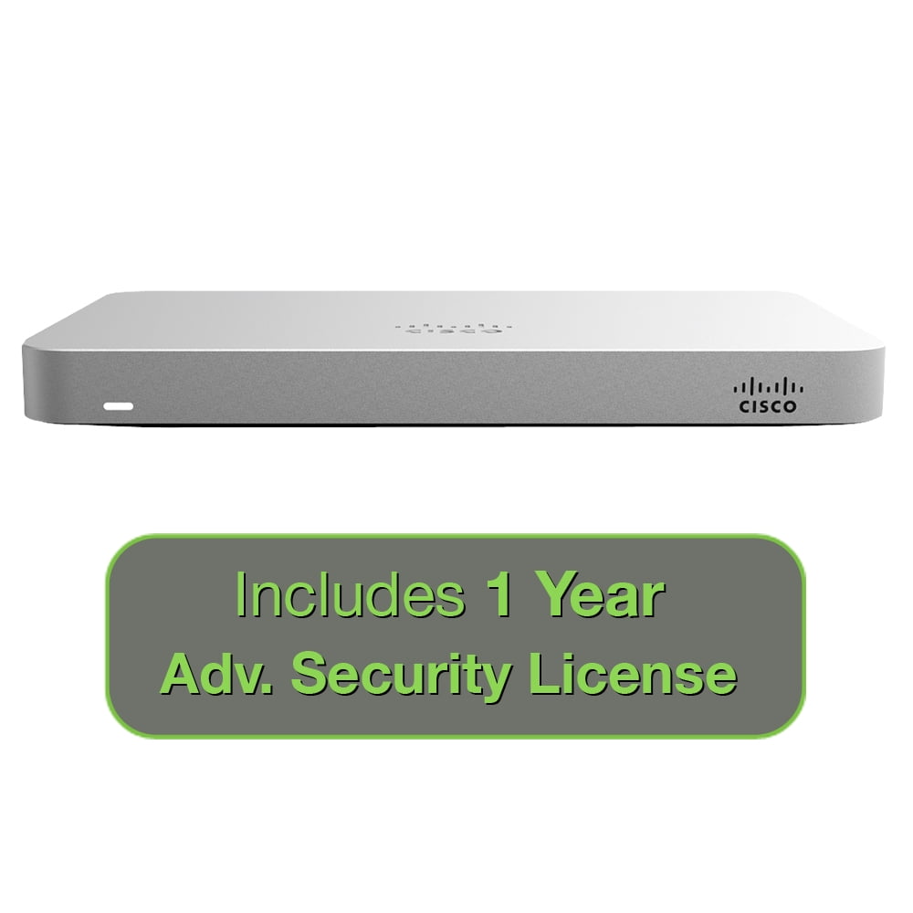 Cisco Meraki MX 64 Small Branch Security Appliance Bundle%カラマ%200 Mbps FW%カラマ%5 xGbEポート-1年間のエンタープライズライセンス付き Cisco Meraki MX64 Small Branch Security Appliance Bundle, 200Mbps