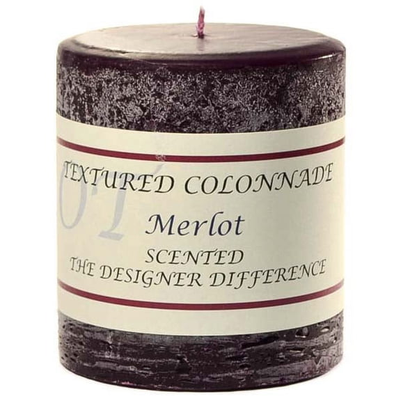 6 Pcs, Textured 3x3 Merlot Pillar Candles 3 in. diameterx3.25 in. tall