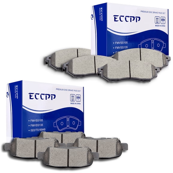 ECCPP 8PCS Ceramic Brake Pads Fits 2006-2009 for Nissan for 350Z 3.5L 2011-2014 for Nissan for Murano 3.5L Front Rear Left and Right