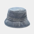 thumbnail image 3 of Mode Adulte Solide Denim Parasol Pêcheur Chapeau Bassin Chapeau Seau Extérieur Chapeau, 3 of 3