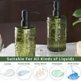 thumbnail image 3 of 17 OZ Sunflower Embossed Glass Soap Dispenser - 2 Pack, with 304 Rust Proof Stainless Steel Pump, and Lotion Set, Liquid Hand for Home, Kitchen & Bathroom (Green), 3 of 3