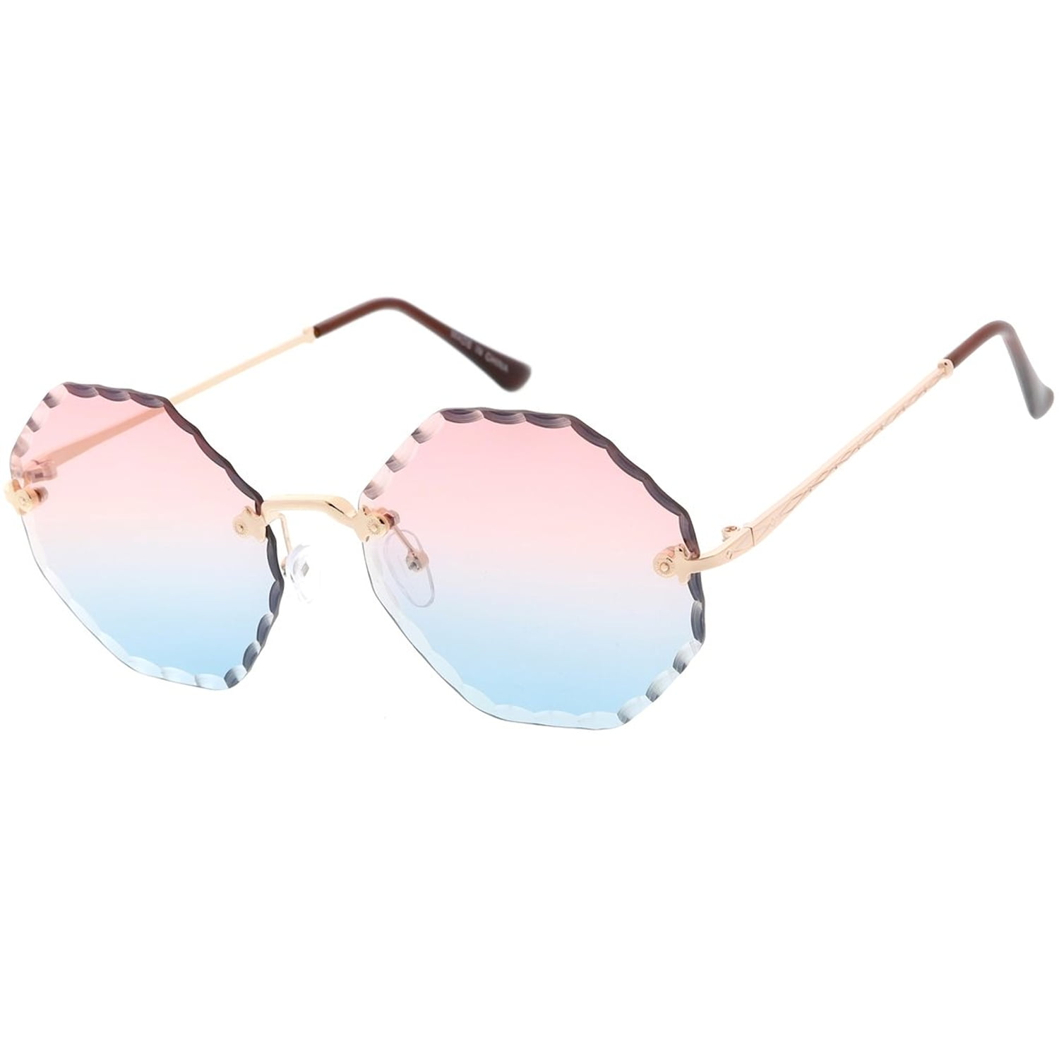 Candy Lens 80s Fashion Octo Frame Aviator Sunglasses