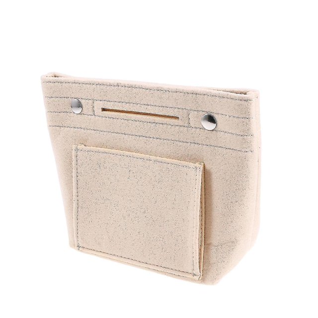 Bolsa de tela de fieltro portátil para cosméticos, organizador de maquillaje, bolsa de almacenamiento con múltiples bolsillos, bolso de mano para mujeres y niñas (talla S)