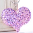 thumbnail image 2 of Llavero brillante en forma de corazón, regalo colgante de bolso dulce y hermoso de moda (púrpura), 2 of 2