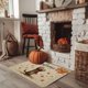 thumbnail image 2 of Autumn Doormat Cat Maple Leaf Rugs Autumn Harvest Doormat Thanksgiving Home Kitchen Decoration Floor Door Mats 20 x 31.5 Inch, 2 of 4