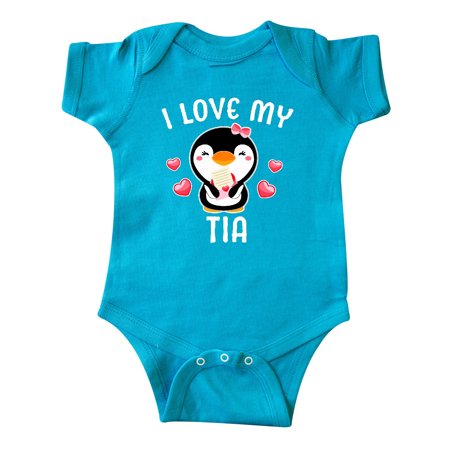 

Inktastic I Love My Tia with Cute Penguin and Hearts Gift Baby Girl Bodysuit