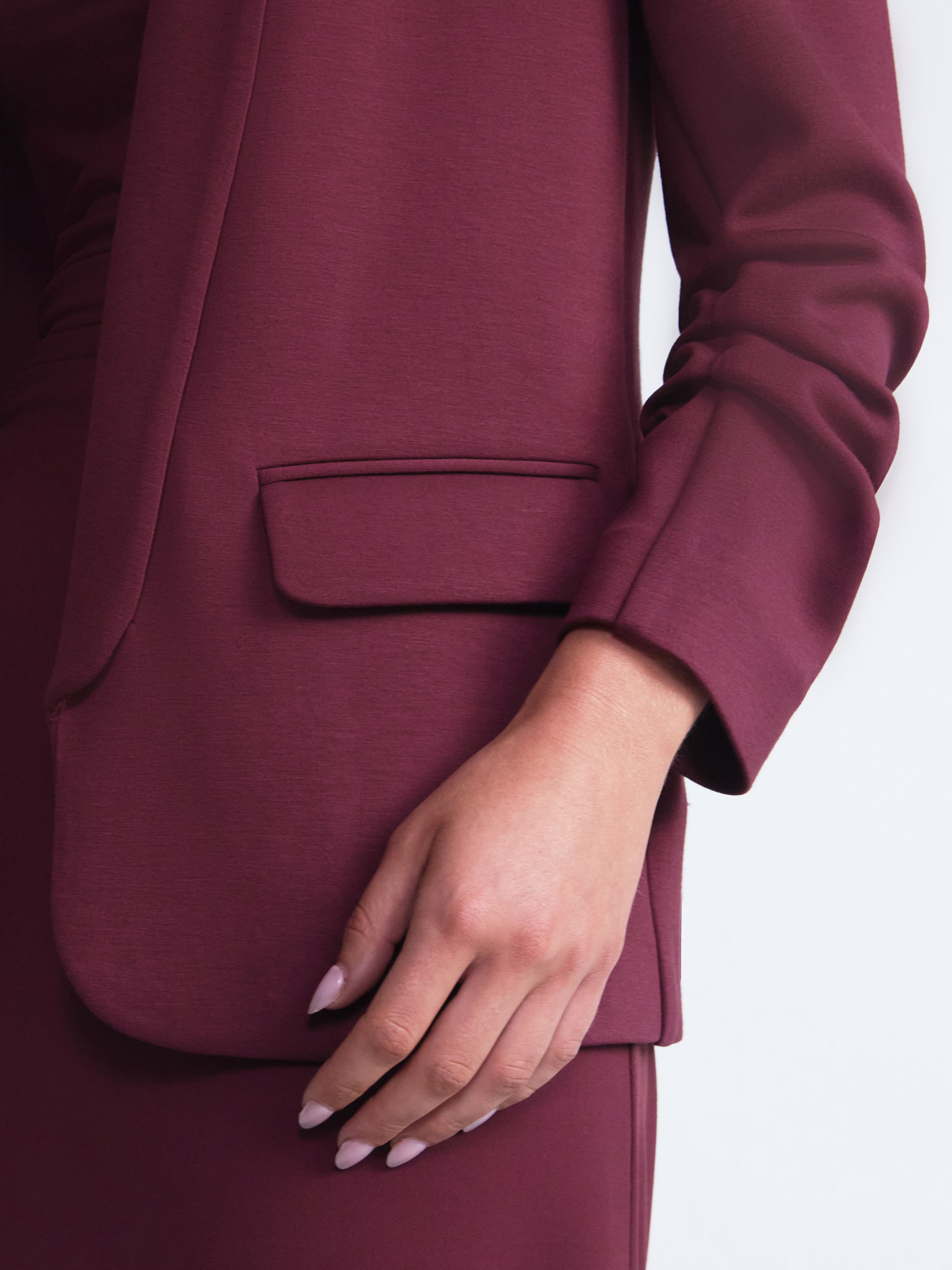 Scoop Women's and Women’s Plus Ultimate ScubaKnit Relaxed Blazer with Scrunch Sleeves, Sizes XS-4X