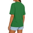 thumbnail image 4 of Lumtrix Womens 2026 Spring Summer Going Out Tops Casual Short Sleeve Crewneck Loose Fit Basic Oversized T Shirts Green XL, 4 of 4
