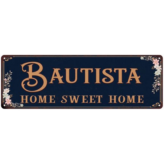 BAUTISTA Home Sweet Home Victorian Look 8x24 Metal Sign 108240046911