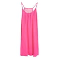 thumbnail image 4 of Bramtres Sundresses for Women 2025,Midi Dresses,Ladies Solid Color Round Neck Sleeveless Hollow Chiffon Sling Dress,Beach Dress,Flowy Dresses,Modest Dresses,Hot Pink Dress,L, 4 of 5