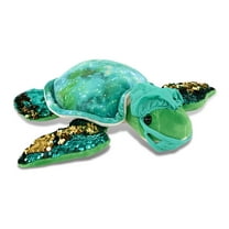DolliBu Sea Turtle Doctor Plush Toy -  Space Sequin Sea Turtle Doctor Stuffed Animal Dress Up with Cute Scrub Uniform and Cap Outfit - Fluffy Doctor Toy Plush Gift - 16.5 Inches