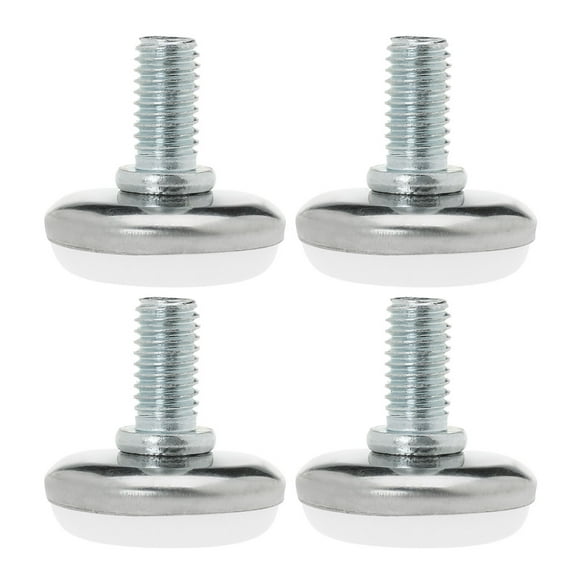 Unique Bargains M8 x 0.98" x 1.18" Furniture Leveling Feet Adjustable Leveler Meatl White 4Pcs