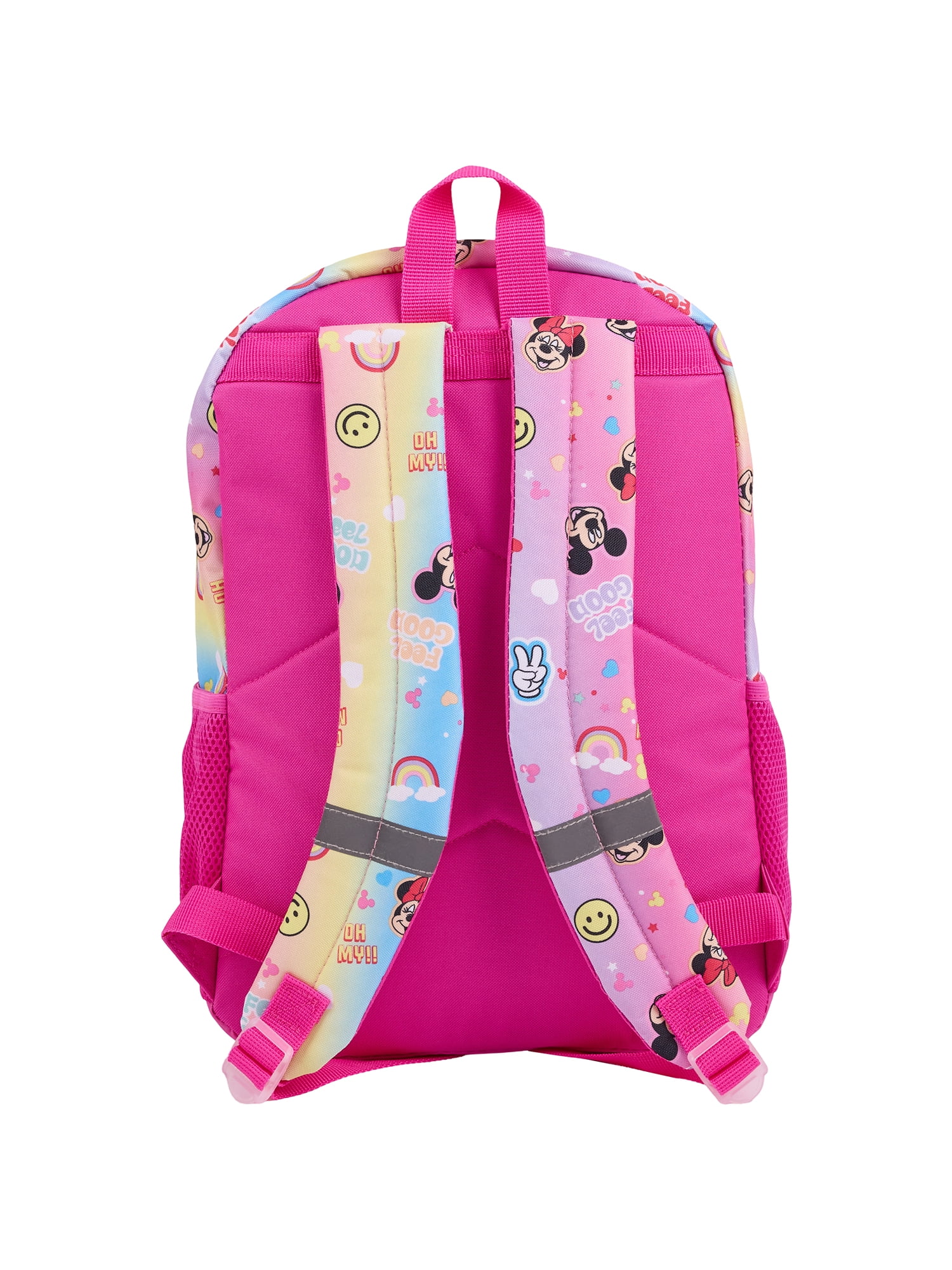 Disney Minnie Mouse Girls "Choose Happy" Rainbow 17" 2-Piece Backpack & Lunch Set, Pink