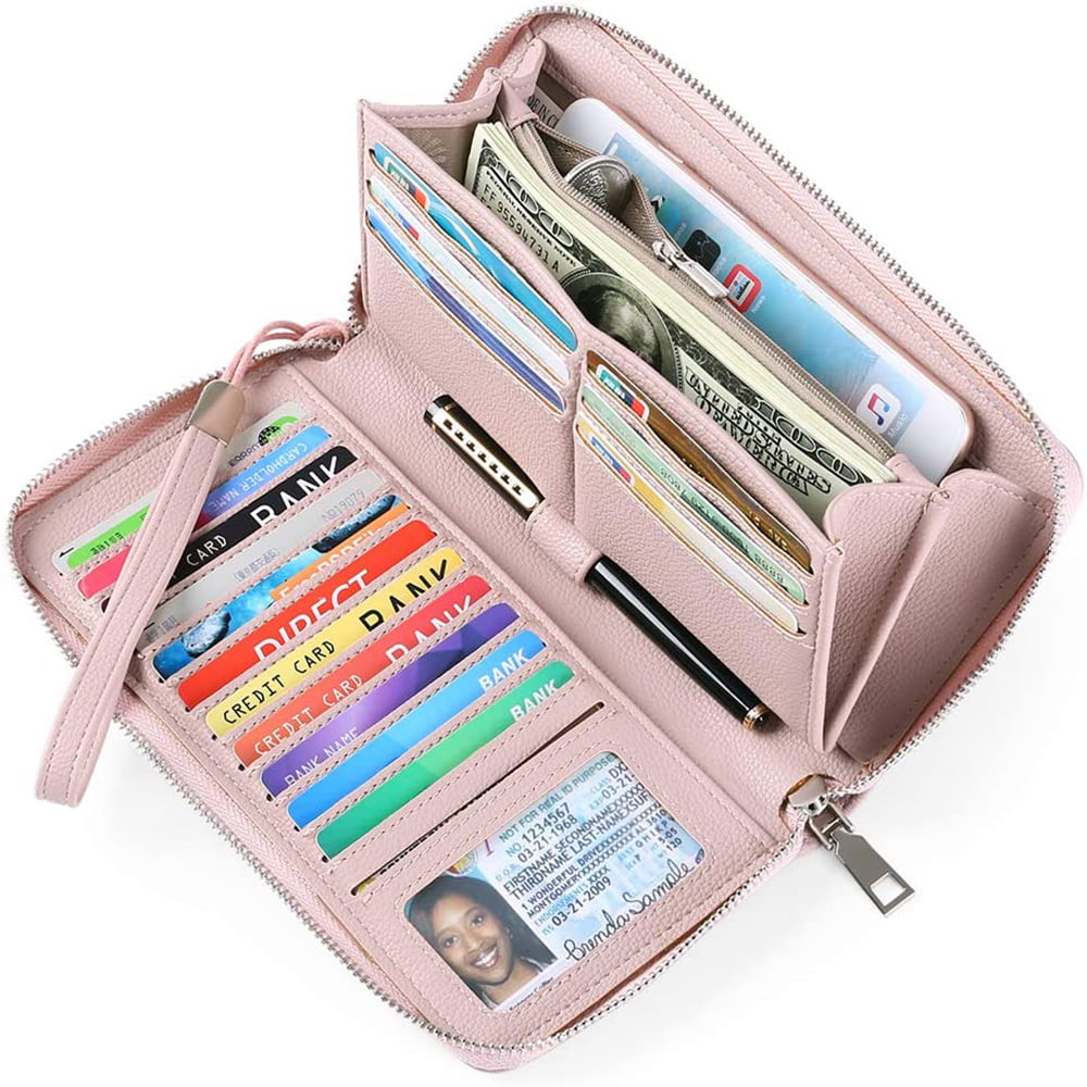 Youkang Sublimation Wallet Women's Zipper Card Holder Storage Bag Women's  Travel Clutch Wristband DIY Craft (Grey)