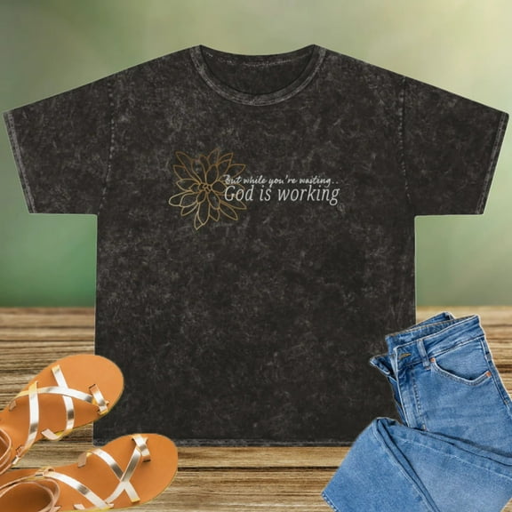 Unisex Mineral Wash T-Shirt, Bible Verse T-Shirt, Regular Fit Crewneck, Faith Shirt