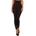 thumbnail image 4 of Women High Waist Strechy Leggings Running Yoga Gym Pants w/French Terry - (Coffee), 4 of 7