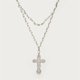 thumbnail image 1 of Cross necklace set, women's shell pearl, personalized minimalist necklace, punk style cross, gold-plated color preservation, 1 of 4