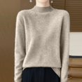 thumbnail image 2 of Zekutng Womens Sweaters Mock Turtleneck Soft Knit Pullover Long Sleeve Slim Solid Color Basic,Sizes S-2XL, 2 of 3