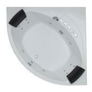 EAGO AM200 5' Rounded Modern Double Seat Corner Whirlpool Bath Tub with Fixtures