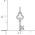 thumbnail image 2 of 14k Or Blanc Délicate Lettre K Initiale Nom Monogramme Collier Pendentif Pendentif, 2 of 6