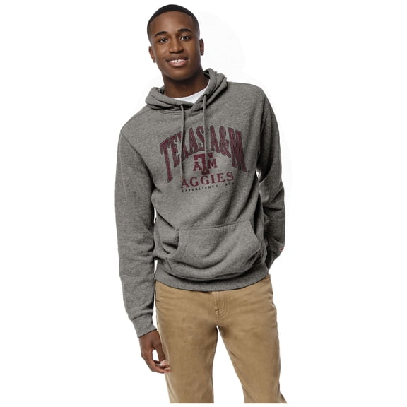 Men's League Collegiate Wear Heather Gray Texas A&M Aggies Heritage Tri-Blend Pullover Hoodie