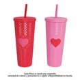thumbnail image 1 of Vaso con Popote Prichos con Textura San Valentín Varios Modelos 1 Pieza, 1 of 4
