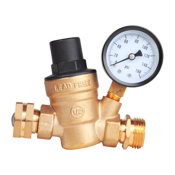 Rv Adjustable Water Pressure Regulator Gauge