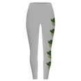 thumbnail image 4 of lcziwo Christmas Sales Clearance, St Patricks Day Leggings for Women High Waisted Tummy Control Workout Leggings Trendy Shamrock Leaves Print Irish Green Soft Yoga Pants Gray L, 4 of 5