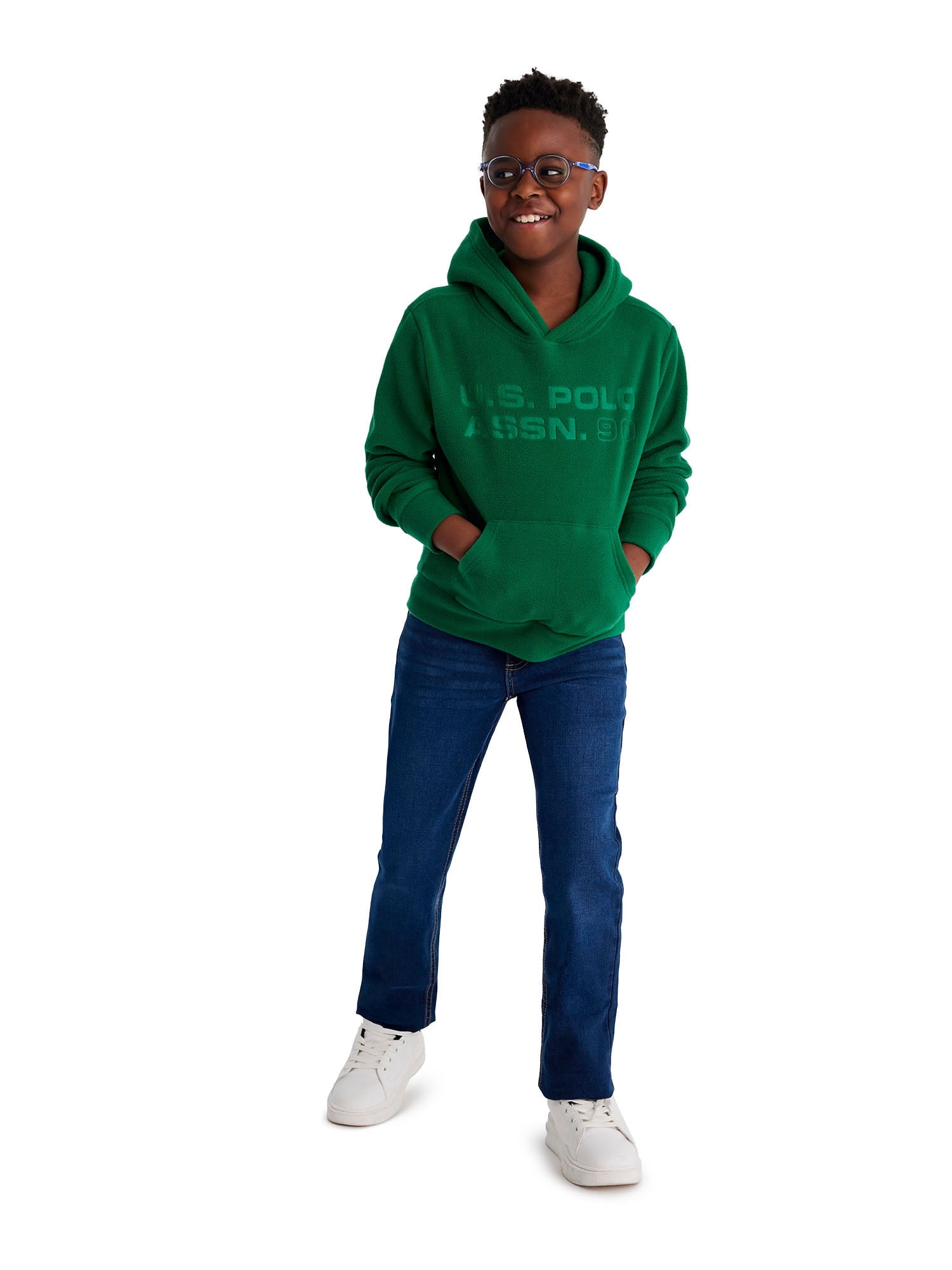 U.S. Polo Assn. Boys Polar Fleece Pullover Hoodie, Sizes 4-18