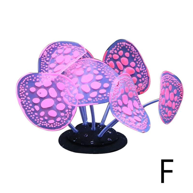 Artificial Fish Tank Decor Aquarium Silicone Glowing Coral Plants Ornament Decor