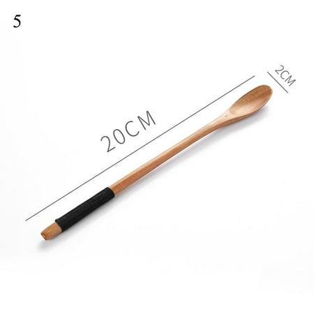 

Japanese-Style Long Handle Wooden Spoon Coffee Stirring Rod Tea Dessert Spoon Mixing Soup Spoon Tableware Kitchen Supplies