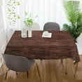 thumbnail image 6 of GZHJMY Unbreakable Square Tablecloths with Dust and Wrinkle Resistance-60x90In,Brown Solid Wood Texture Wedding Kitchen Picnic Buffet Holiday Party Decoration, 6 of 7