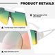 thumbnail image 3 of Gafas de sol de una sola pieza con montura grande y modernas para fotografía callejera, fabricadas en PC, 3 of 5
