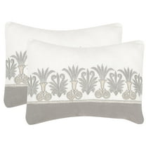 SAFAVIEH Royal Palm Abstract Pillow, 12" x 20", Sterling, Set of 2