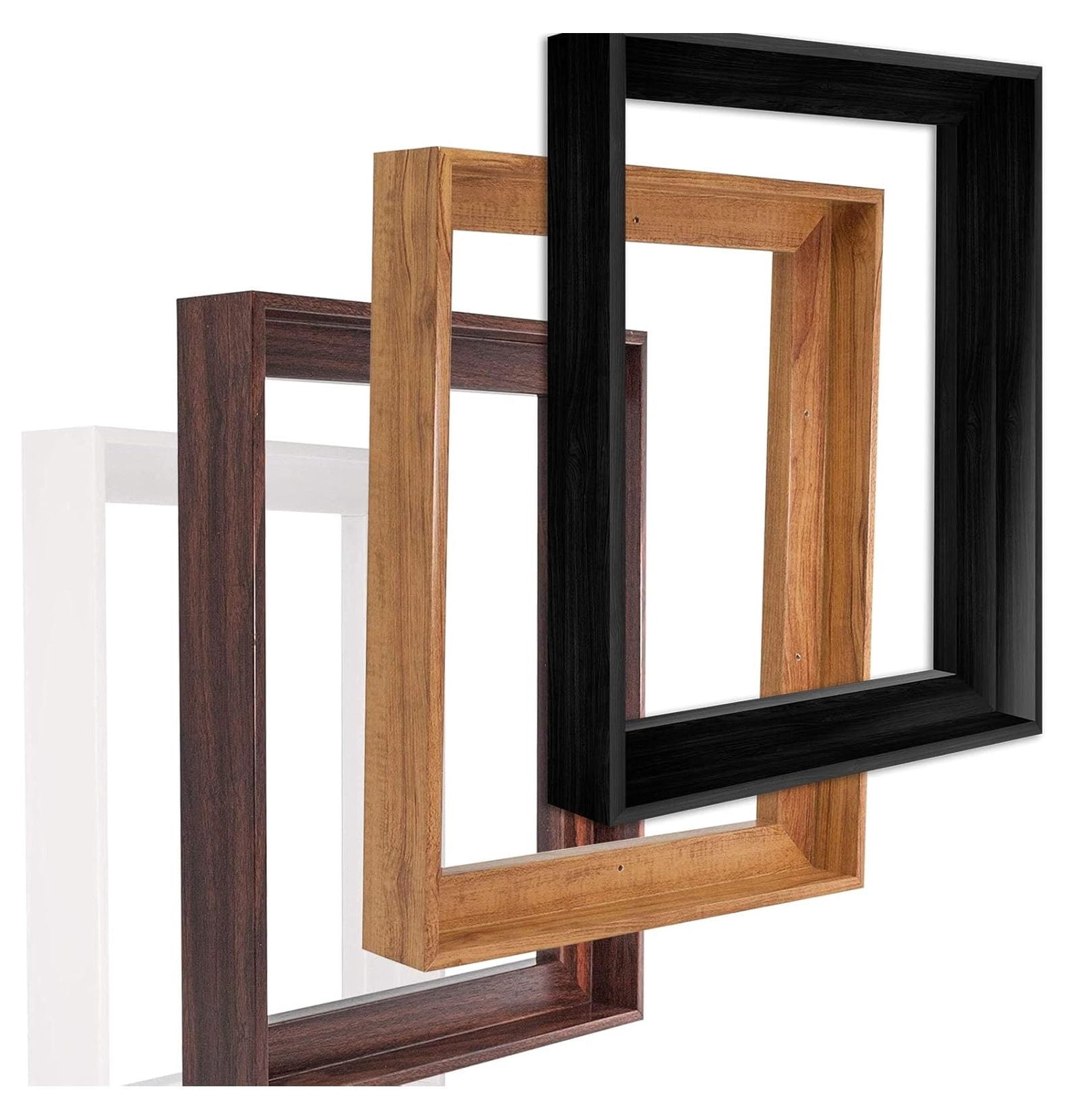Floater Frame for 1.25 thick Canvas, Available in 25+ size and 4 Color, Perfect Floating Frame for Finished Canvas Artist Panel Oil Painting Wall Art Décor (Dark Oak Frame, 12x12)
