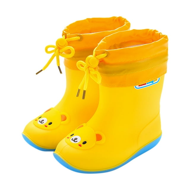 NOKIO Toddler Animal Print Rain Boots Non-Slip Rubber Sole Mud-Resistant Design 𝗪aterproof Lightweight Construction Cartoon Pattern Unisex Outdoor Footwear