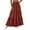 Red, variant on Women's Tiered Maxi Skirt Boho Polka Flowy Drawstring Skirts with Elastic Hight Waist A-Line Casual Dress White S
