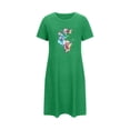 thumbnail image 5 of Jamicy Womens Summer Sleepwear Dresses Short Nightdress Chest Printed Round Neck Short Sleeve Comfortable Casual Women's Short Nightdress, 5 of 7
