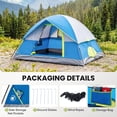 thumbnail image 6 of SHOUFTW 4 Person Waterproof Camping Tent with Rainfly, Easy Setup Dome Tent with Mesh Windows & Skylight Vent, Lightweight Portable Tent for Outdoor Camping, Hiking, Festivals & Backyard, Navy Blue, 6 of 8