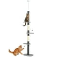 thumbnail image 1 of PawHut 88.5"-100.5" Floor to Ceiling Cat Tree with Scratching Posts, Grey, 1 of 10