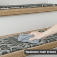 thumbnail image 2 of PURE ERA Soft Stair Treads Pad Cover 8"x30" PVC Cushioned Foam Pads Mat Tape Free Easy Clean(12 Pieces,Charcoal Gray Floral Prints), 2 of 11