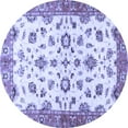 thumbnail image 1 of Ahgly Company Indoor Round Oriental Blue Traditional Area Rugs, 4' Round, 1 of 4