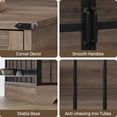 thumbnail image 6 of VEANERWOOD Dog Crate Furniture with 2 Storage Drawers,  47.2 In Large Wooden Indoor Dog Kennel with 2 Adjustable Bowls, End Table Dog Crate, Brown, 6 of 7